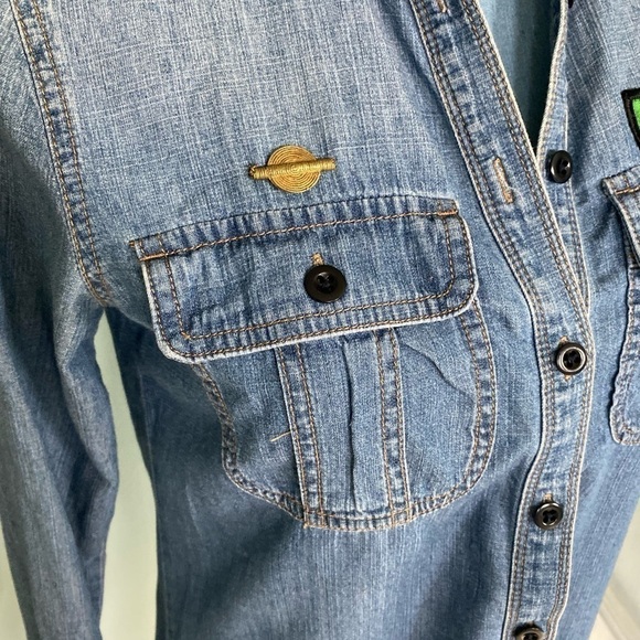 Women’s Denim Dress Lightweight Size 0 By J Crew Super Cute in Very GUC - Picture 8 of 10